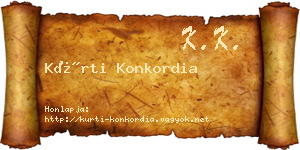 Kürti Konkordia névjegykártya